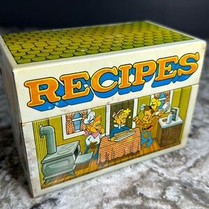 Vintage Kellogg’s Rice Krispies Metal Recipe Box Snap Crackle Pop Kitchen House
